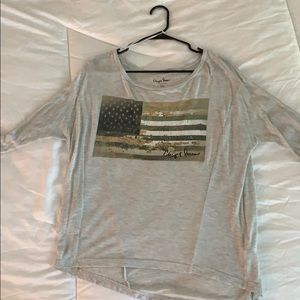 American Flag quarter sleeve shirt